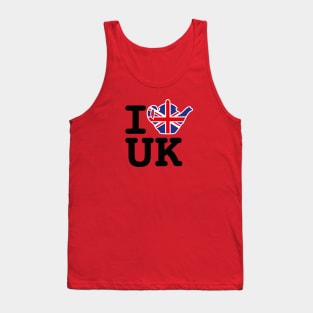 I love UK Union Jack Flag Great Britain British teapot tea Tank Top